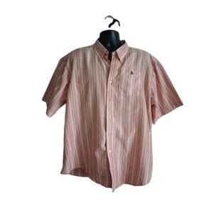 Oxford Men's Size XXL Pinstripe, Short Sleeved Top